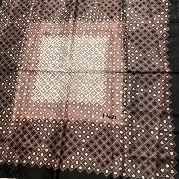 Vintage Gino Paoli Acetate Scarf Polka Dots Square Retro Mid Century Mod Art - Picture 3 of 8